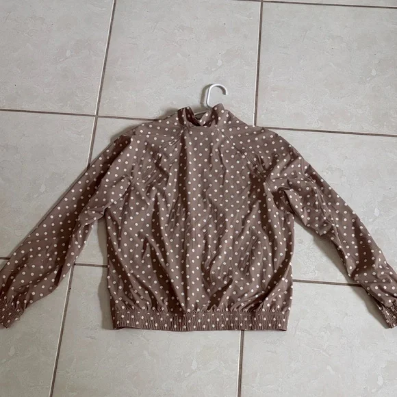 lululemon athletica badge with white Polka Dot Bomber Jacket size 8 never worn. - Picture 4 of 4